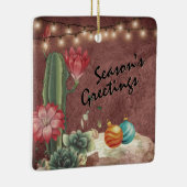 サボテンパーソナライズされたと多肉果クリスマス セラミックオーナメント (右)