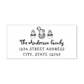 サボテンパーソナライズされたファミリー名差出人住所 セルフインキングスタンプ (デザイン)