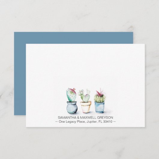 サボテンパーソナライズされた名刺の文房具 ノートカード (正面/裏面)