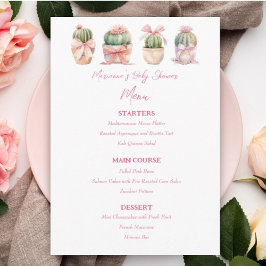 サボテンピンクリボンベビーガールシャワー メニュー