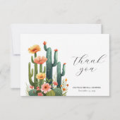 サボテンフィエスタ フラワーブライダルシャワー サンキューカード (正面)