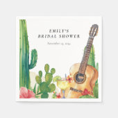 サボテンフィエスタ フラワーブライダルシャワー スタンダードカクテルナプキン (正面)