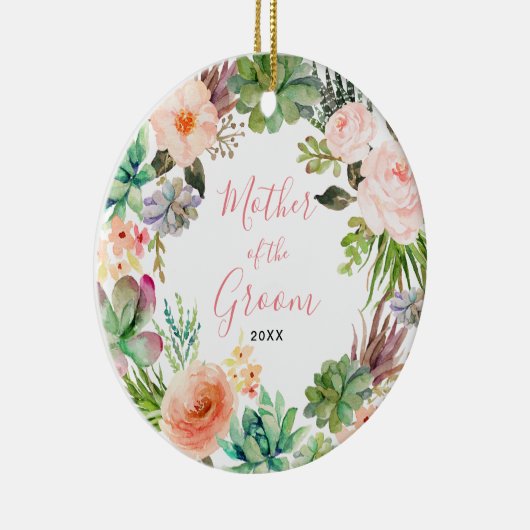 サボテンフラワーズマザーオブザグルームーブメントオーナメント セラミックオーナメント (右)