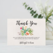 サボテンフラワーベイビーシャワーの感謝カード 招待状 (スタンド正面)