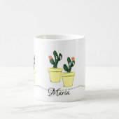 サボテンフローライエローマグ コーヒーマグカップ (中央)