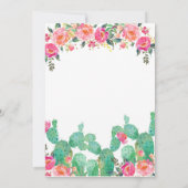サボテンフローラベビーシャワータコバウトベビー 招待状 (裏面)