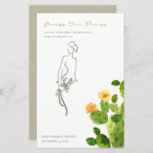 サボテンフローラ推測ドレスブライダルシャワーゲーム (正面/裏面)