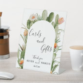 サボテンフローラ砂漠の結婚式カードとギフトサイン 台座サイン (インサイチュ)