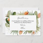 サボテンフローラ砂漠メイド・オブ・オーナー（花嫁付き添い人）提案カード 招待状 (裏面)