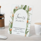 サボテンフローラ砂漠結婚式の引き出物標識 台座サイン (インサイチュ)