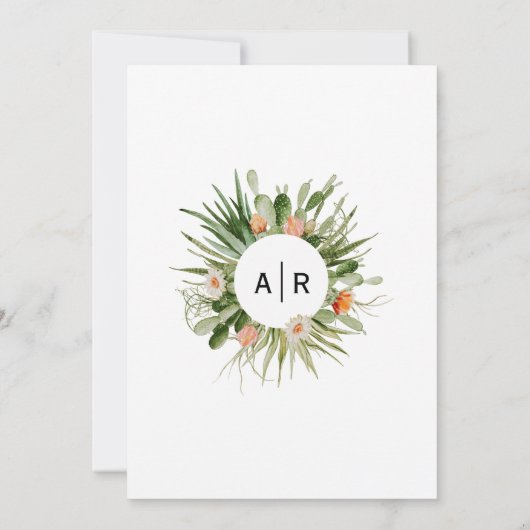 サボテンフローラ結婚砂漠のリハーサルディナー 招待状 (裏面)