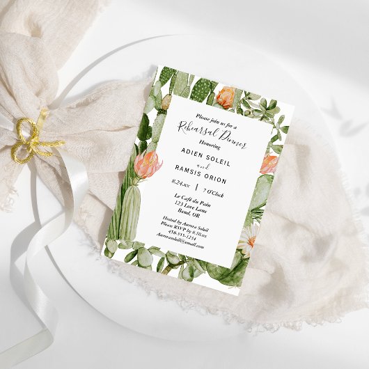 サボテンフローラ結婚砂漠のリハーサルディナー 招待状