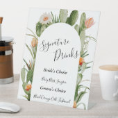 サボテンフローラ結婚砂漠の特徴的なドリンクの看板 台座サイン (インサイチュ)