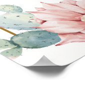 サボテンフローラ金ゴールドアーチ赤ちゃんシャワー歓迎サイン ポスター (角)