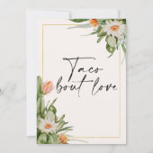 サボテンフローラ金ゴールドフレームタコラブブライダルシャワー 招待状 (裏面)