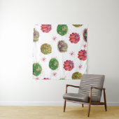 サボテンフローラ：水彩背景 タペストリー (インサイチュ(横))