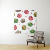 サボテンフローラ：水彩背景 タペストリー (インサイチュ)