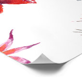 サボテンフローラ：水彩背景 ポスター (角)