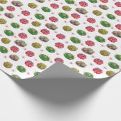 サボテンフローラ：水彩背景 ラッピングペーパー (角)