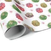 サボテンフローラ：水彩背景 ラッピングペーパー (ロールコーナー)