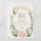 サボテンブライダルシャワーフィエスタブライダル砂漠シャワー 招待状 (正面)