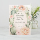 サボテンブライダルシャワーボホ花 招待状 (スタンド正面)