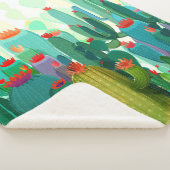 サボテンプリント |サボテンの多い シェルパブランケット (3/4)