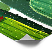 サボテンプリント |サボテンの多い ポスター (角)