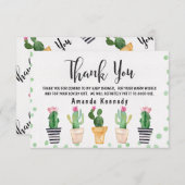 サボテンポットベビーシャワーサンキューカード 招待状 (正面/裏面)