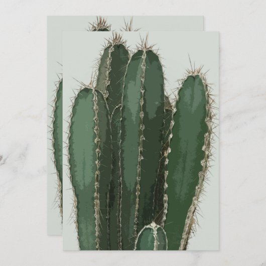サボテンモダンの緑の写真 シーズンカード (正面/裏面)