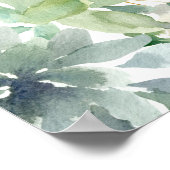 サボテンモダンの緑の赤ちゃんシャワー歓迎サイン ポスター (角)