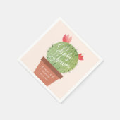 サボテンモダンの赤ちゃんシャワー スタンダードカクテルナプキン (角)