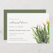 サボテンモダンガーデンウォーターカラーリハーサルディナー 招待状 (正面/裏面)