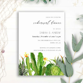 サボテンモダンガーデンウォーターカラーリハーサルディナー 招待状