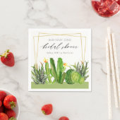 サボテンモダンガーデン水彩ブライダルシャワー スタンダードカクテルナプキン (インサイチュ)