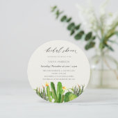 サボテンモダンガーデン水彩ブライダルシャワー 招待状 (スタンド正面)