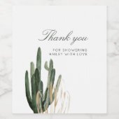 サボテンモダンブライダルシャワーワインラベル ワインラベル (シングルラベル)