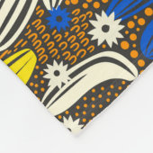 サボテンヴィンテージパターン、黒い背景。 フリースブランケット (角)