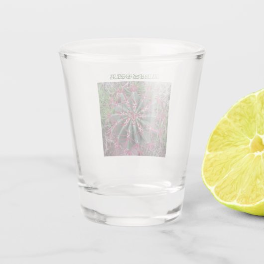 サボテン写真樽サボテン砂漠の植物南西 ショットグラス (裏面)