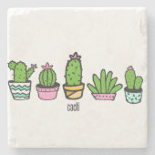 サボテン分類 ストーンコースター (正面)