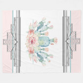 サボテン南西部 フリースブランケット (正面(横))