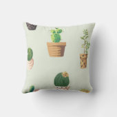 サボテン印刷のスローピロー クッション (裏面)