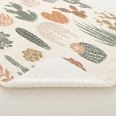 サボテン及び多肉のシームレスパターン シェルパブランケット (3/4)