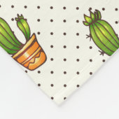 サボテン及び水気が多いポークのドット・パターン フリースブランケット (角)