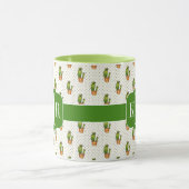 サボテン及び水気が多いポークのドット・パターン マグカップ (中央)