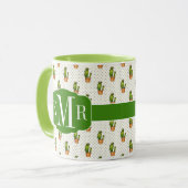 サボテン及び水気が多いポークのドット・パターン マグカップ (正面左)