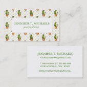 サボテン及び水気が多いポークのドット・パターン 名刺 (正面/裏面)