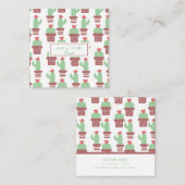 サボテン吸汁性サボテン模様ガーデンフローリスト スクエア名刺 (正面/裏面)