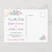 サボテン吸汁文字列ライト日付の保存 案内ポストカード (裏面)