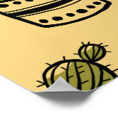 サボテン吸肉：手書きスケッチ ポスター (角)